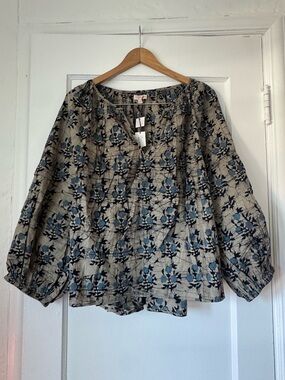 Pink Chicken Tunic with Blue Floral Print